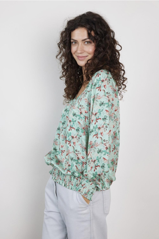 BLOUSE KELLY DS252061006 6664 OCEAN GREEN REFLECTION